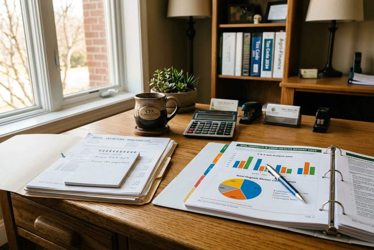 CPA reviewing Section 180 soil fertility deduction documentation